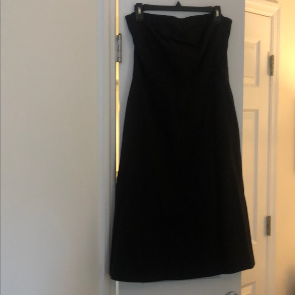 Strapless black dress